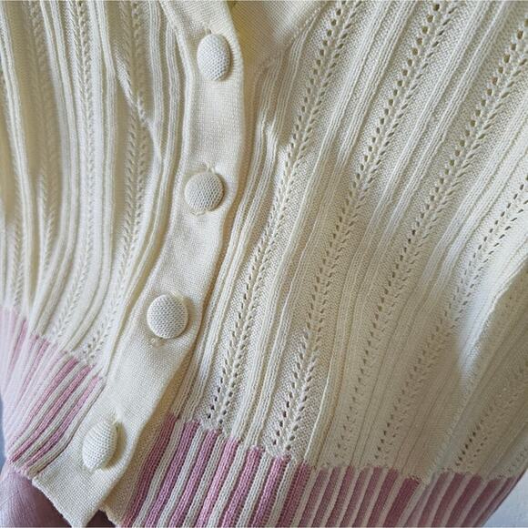 For Love & Lemons Rhea Pointelle Cardigan in Buttercup NWT - Picture 6 of 9